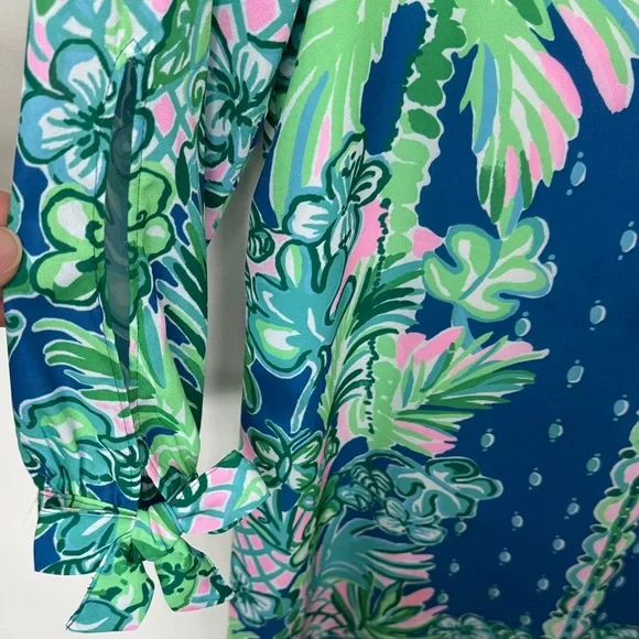 Lilly Pulitzer Blue and Green Tropical Dress, size XS - Picture 5 of 7